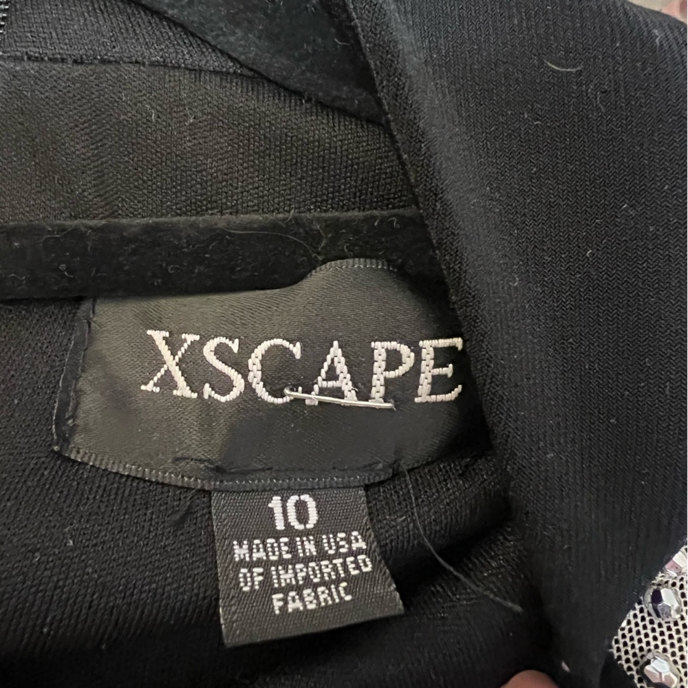Xscape Black Dress with sheer studded contour detailing size 10 - Picture 7 of 9